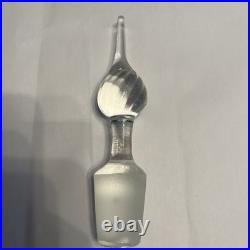 Vintage Teal Murano Empoli Glass Decanter Set with 2 Twisted Stem Glasses