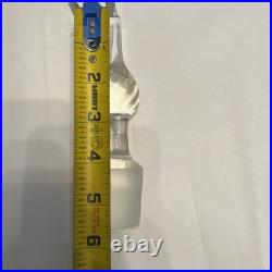 Vintage Teal Murano Empoli Glass Decanter Set with 2 Twisted Stem Glasses