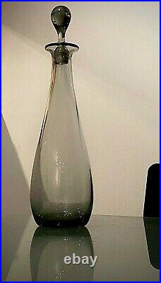 Vintage Teardrop Glass Decanter with stopper circa 1960 26 oz / 750 ml 15H