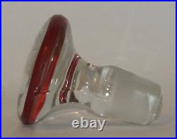 Vintage Three-sided Pinched Glass Decanter W Ground Stopper & Rooster Decoration