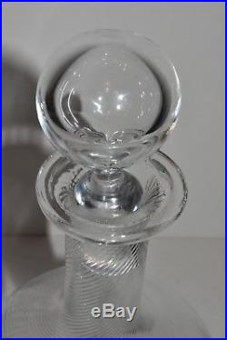 Vintage Tiffany & Co Blown Art Glass Footed Decanter Signed Hollow Stopper
