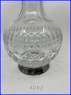 Vintage Topazio Casquinha Silver Plate Mounted Cut Clear Glass Decanter Stopper