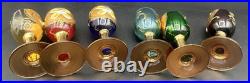 Vintage Tre Fuochi Murano Glass Decanter 6 Cordials Italy Bohemian Multi Colored