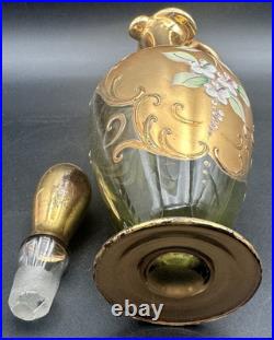 Vintage Tre Fuochi Murano Glass Decanter 6 Cordials Italy Bohemian Multi Colored