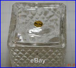 Vintage Treasure Chest Clear Glass Barware Set Decanter 6 Shot Glasses Lion Head