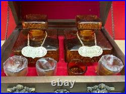 Vintage Treasure Chest Liquor Decanter Set Japan