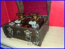 Vintage Treasure Chest Liquor Decanter Set Japan