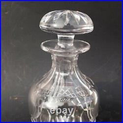 Vintage Tudor England Crystal Decanter Latimer Pattern 2 shot glass signed