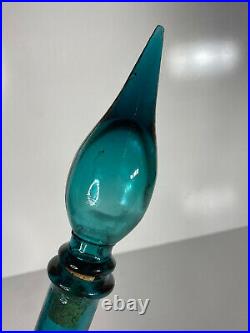 Vintage URANIUM GENIE BOTTLE & Stopper, Decanter, RETRO, Mid Century, Art Glass