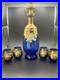 Vintage-Ucagco-Japan-Decanter-Vase-Blue-Glass-Flower-With-4-Shot-Glasses-01-ti