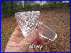 Vintage Unusual Stuart Stuart Crystal Linear Diamond Top Cut Glass Decanter 12