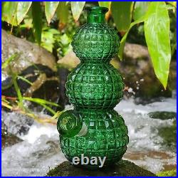 Vintage Upcycled Emerald Green Vintage Empoli Glass Decanter Bong