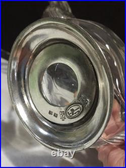 Vintage Valpetro Pitcher Made in Italy Rooster Pewter & Glass 11 Decanter