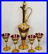 Vintage-Venetian-22kt-Gold-Painted-Ruby-Decanter-Set-19-Murano-Glass-SIGNED-01-uszt