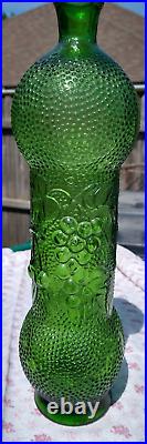 Vintage Very Rear Green Glass Grape Cherry Orange Fruit design Bottle 15