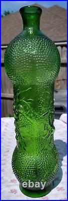 Vintage Very Rear Green Glass Grape Cherry Orange Fruit design Bottle 15