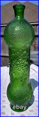 Vintage Very Rear Green Glass Grape Cherry Orange Fruit design Bottle 15