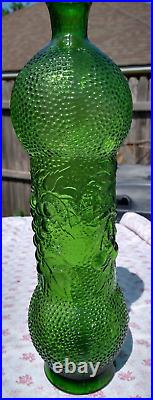 Vintage Very Rear Green Glass Grape Cherry Orange Fruit design Bottle 15