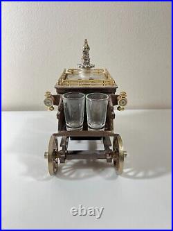 Vintage Wagon Stagecoach Carriage Decanter & Shot Glasses Music Box