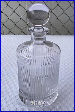 Vintage Waterford Aras Short Stories Glass Decanter Ribbed with Label 10.5 Tall