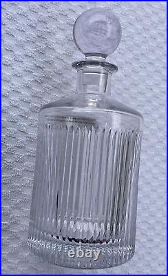 Vintage Waterford Aras Short Stories Glass Decanter Ribbed with Label 10.5 Tall