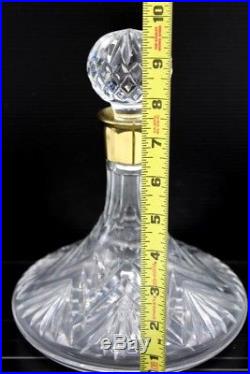 Vintage Waterford Crystal BAR SET Ships Decanter with 4 Old Fashioned & Wood Tray