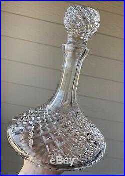 Vintage Waterford Crystal Cut Glass Ships Decanter With Stopper Beautiful