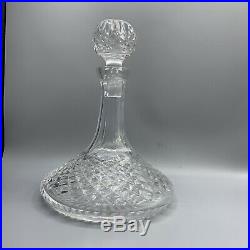 Vintage Waterford Crystal Cut Glass Ships Decanter with Stopper Lismore Pattern