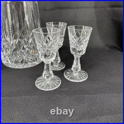 Vintage Waterford Crystal Lismore Decanter With 6 Port Glasses