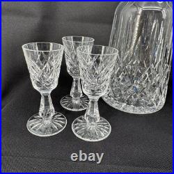 Vintage Waterford Crystal Lismore Decanter With 6 Port Glasses