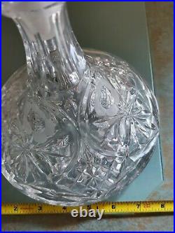 Vintage Waterford Lismore Decanter with Stopper Crystal 11 x 8 Rose Cut Glass