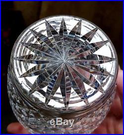 Vintage Waterford Maeve Pattern Heavy Barrel Shape Cut Crystal Spirit Decanter