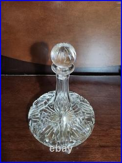 Vintage Waterford Marquis Crystal Ships Decanter With Stopper 11 Beautiful