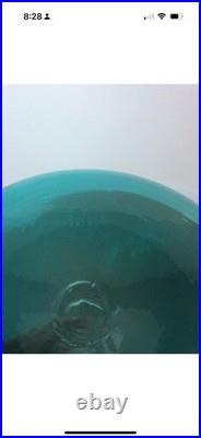 Vintage Wayne Husted Blenko Art Glass Decanter Genie Bottle Sea Green 5815