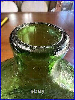 Vintage Wayne Husted Green Sunflower Glass Decanter Stelvia Empoli Italy