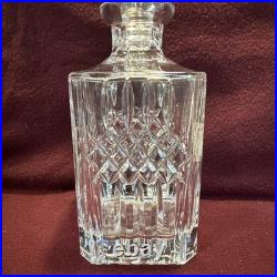 Vintage Wedgwood Germany Lead Crystal Glass Decanter Bottle & Stopper Signed MCM