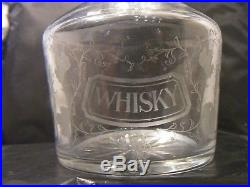 Vintage Whisky Glass Decanter Engraved