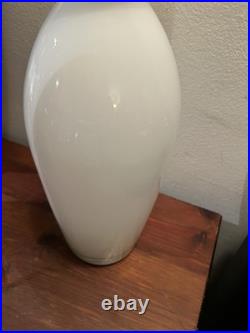 Vintage White MCM Glass Genie Bottle Decanter Apothecary Decor Vase 18