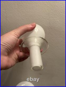 Vintage White MCM Glass Genie Bottle Decanter Apothecary Decor Vase 18