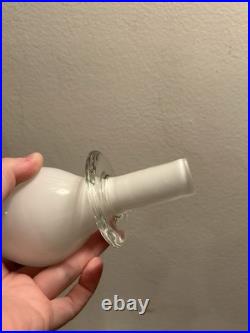 Vintage White MCM Glass Genie Bottle Decanter Apothecary Decor Vase 18