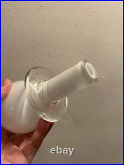Vintage White MCM Glass Genie Bottle Decanter Apothecary Decor Vase 18
