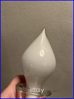 Vintage White MCM Glass Genie Bottle Decanter Apothecary Decor Vase 18