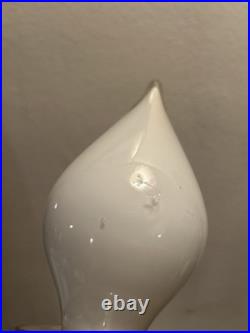 Vintage White MCM Glass Genie Bottle Decanter Apothecary Decor Vase 18