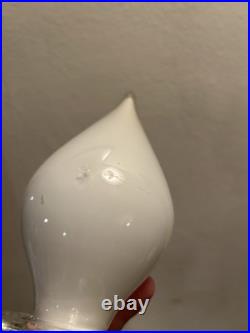 Vintage White MCM Glass Genie Bottle Decanter Apothecary Decor Vase 18