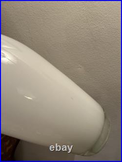 Vintage White MCM Glass Genie Bottle Decanter Apothecary Decor Vase 18