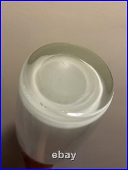 Vintage White MCM Glass Genie Bottle Decanter Apothecary Decor Vase 18