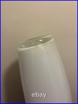 Vintage White MCM Glass Genie Bottle Decanter Apothecary Decor Vase 18