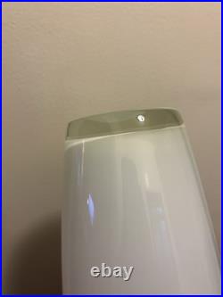 Vintage White MCM Glass Genie Bottle Decanter Apothecary Decor Vase 18