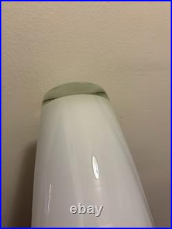 Vintage White MCM Glass Genie Bottle Decanter Apothecary Decor Vase 18