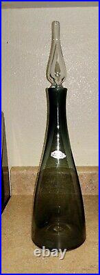 Vintage Winslow Anderson Blenko Smoke Glass Decanter